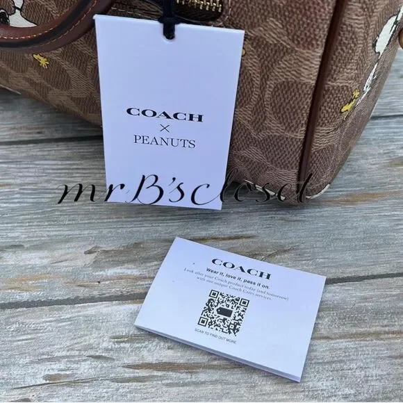 Coach X Peanuts Rowan Satchel Bag In Signature Canvas With Snoopy Print - Picture 7 of 7